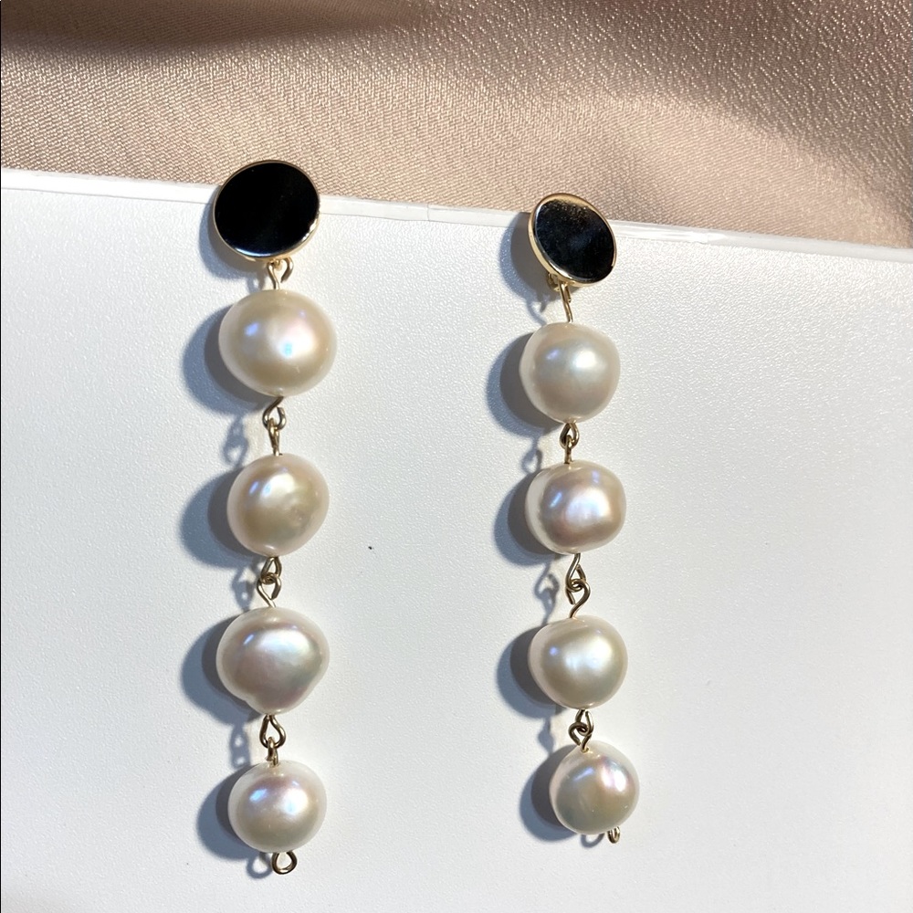 Handmade earrings - Pearl earrings, Fresh water pearls, baroque style